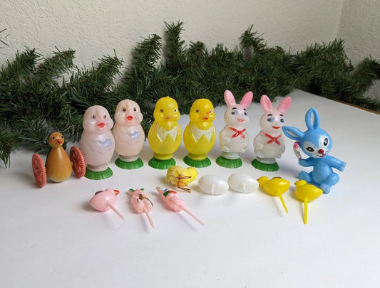 Easter Cake & Cupcake Toppers with Rabbits, Ducks, and Chicks Baking Accessories