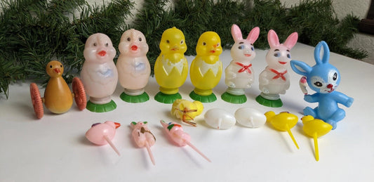Easter Cake & Cupcake Toppers with Rabbits, Ducks, and Chicks Baking Accessories