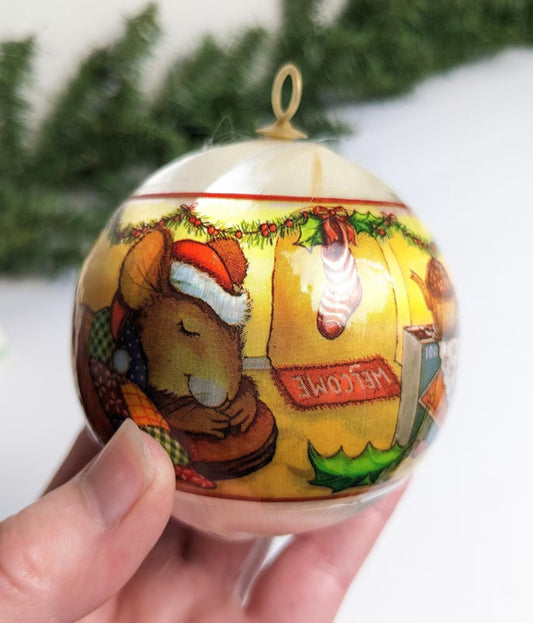 Vintage Satin Twas The Night Before Christmas Ornament