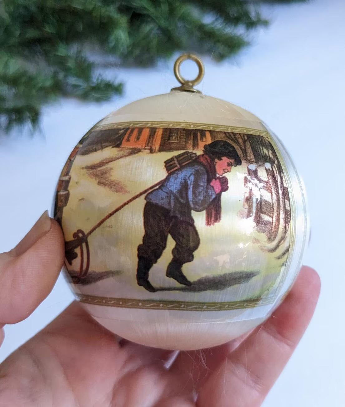 Vintage A Ride To School Christmas Ornament