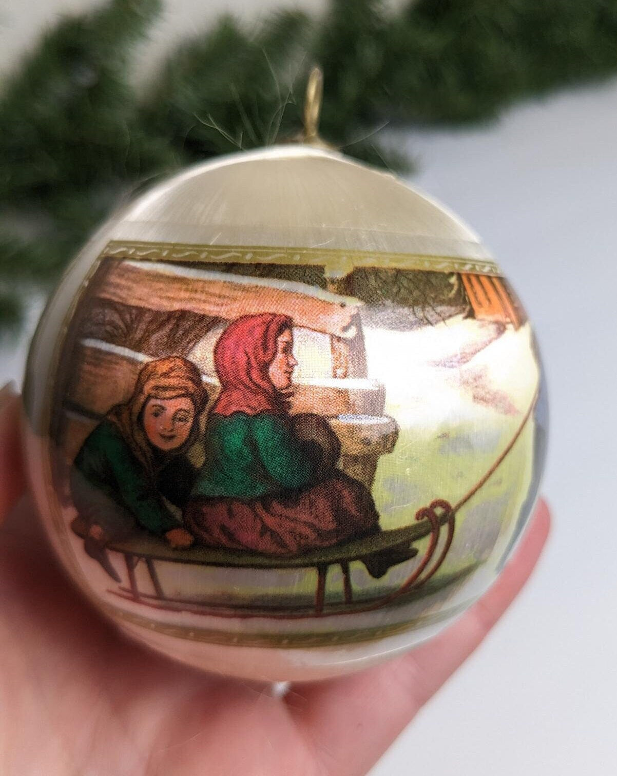 Vintage A Ride To School Christmas Ornament