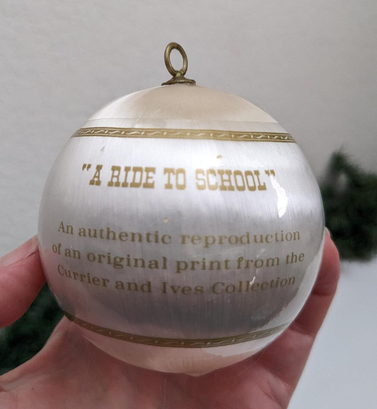 Vintage A Ride To School Christmas Ornament