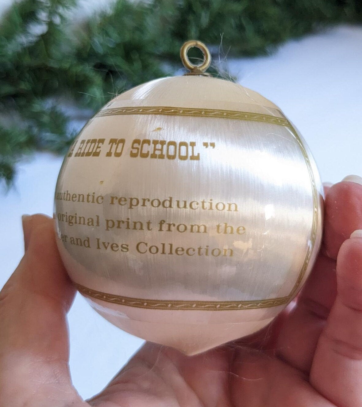 Vintage A Ride To School Christmas Ornament