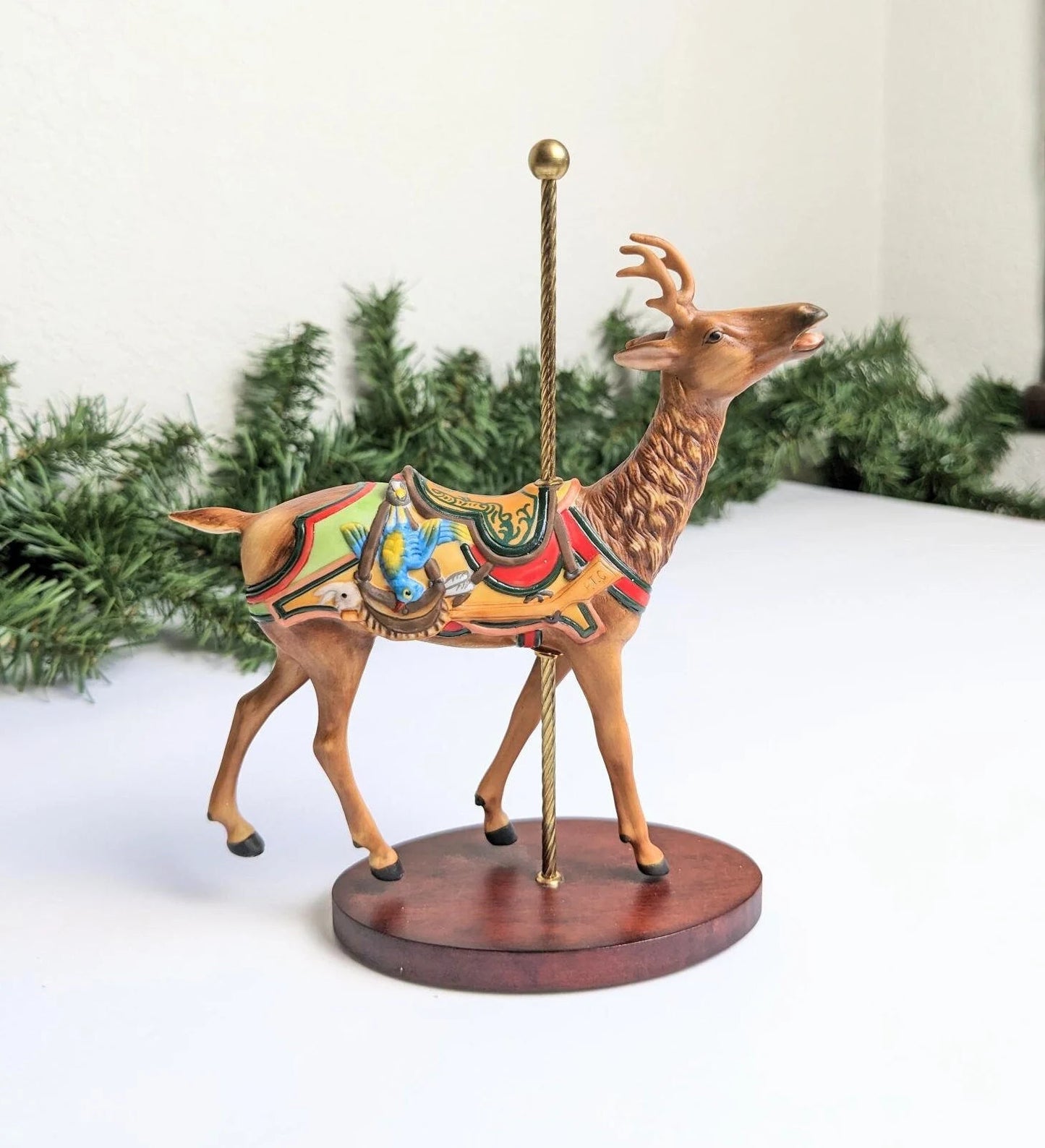 Vintage Carousel Deer Christmas Ornament