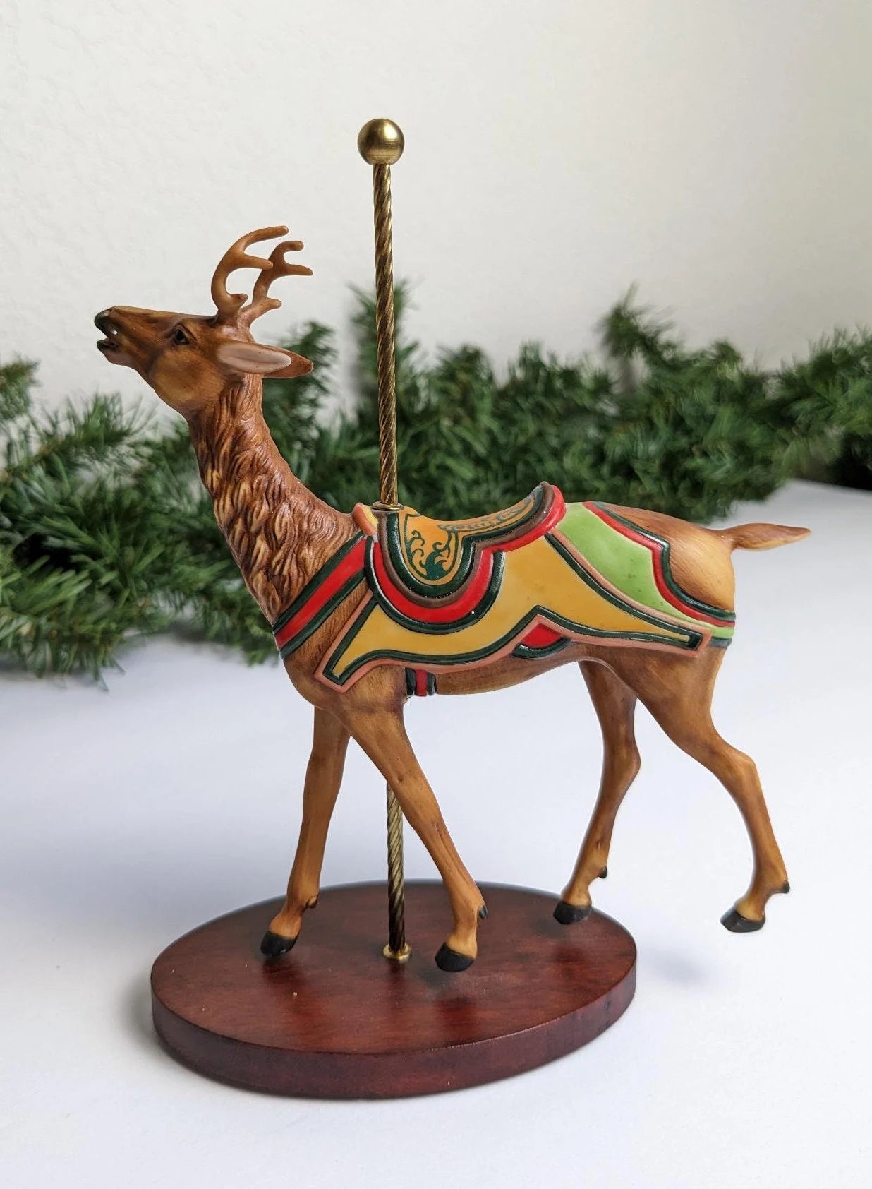 Vintage Carousel Deer Christmas Ornament