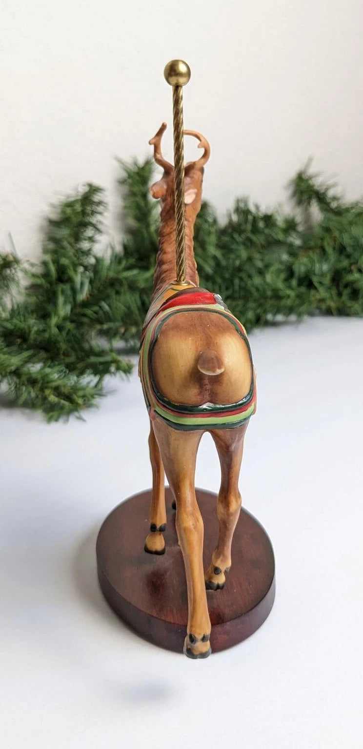 Vintage Carousel Deer Christmas Ornament