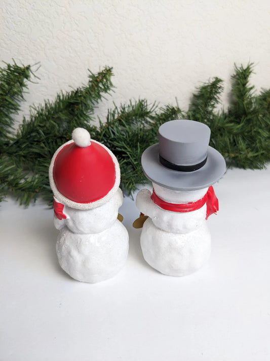 Snowman & Snowwoman Christmas Figurines