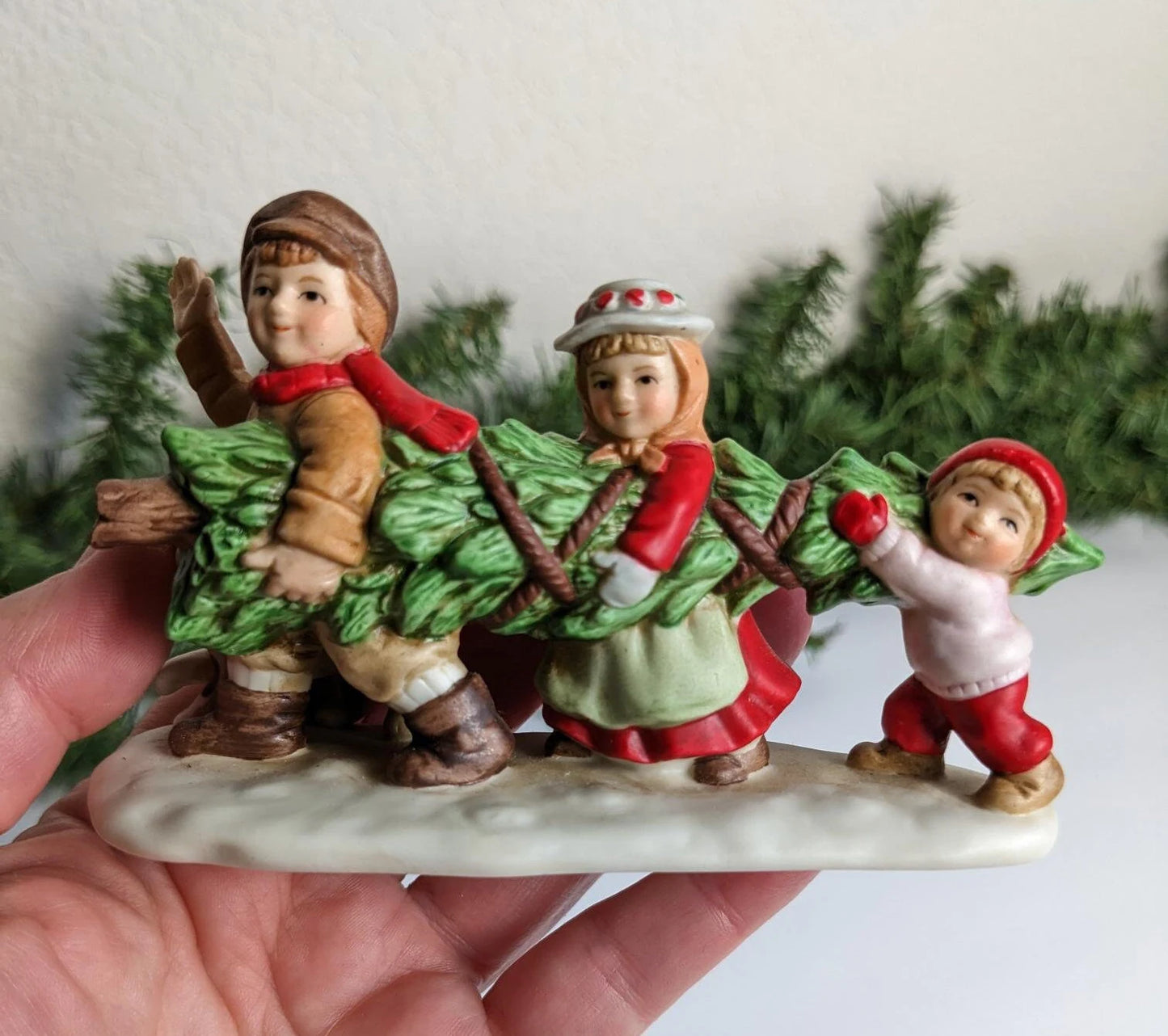 Vintage 1990 Lefton The Vanderspeck Kids Colonial Christmas Village Figurine