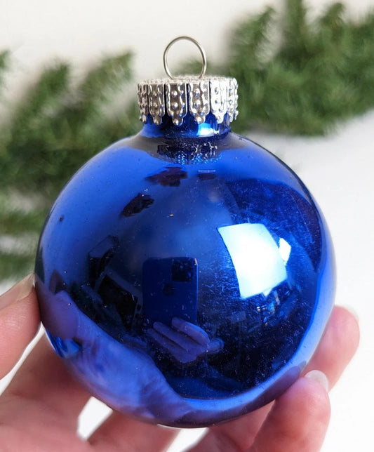 Vintage Navy Blue Christmas Ornaments