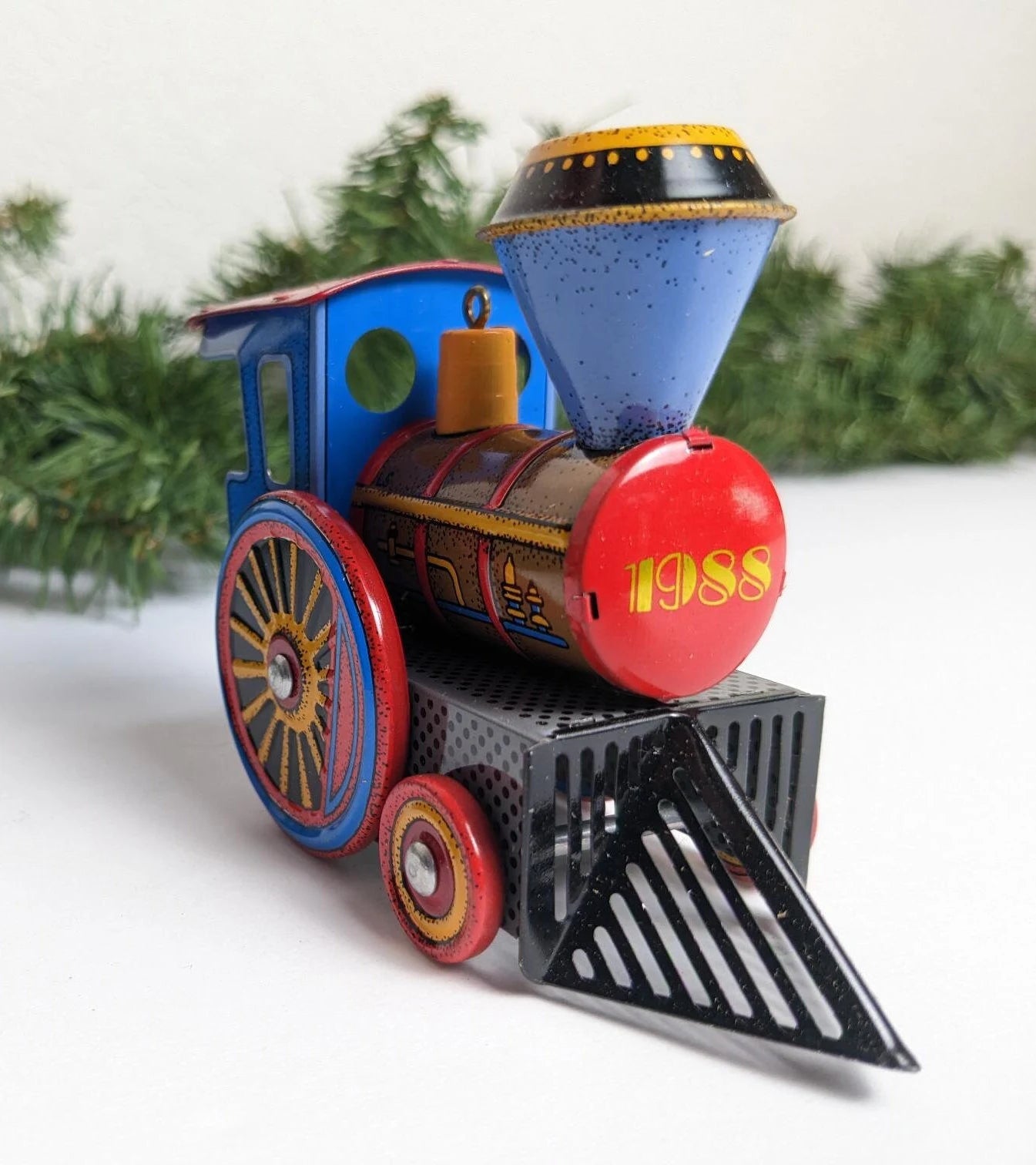 Vintage Hallmark Tin Locomotive Christmas Ornament