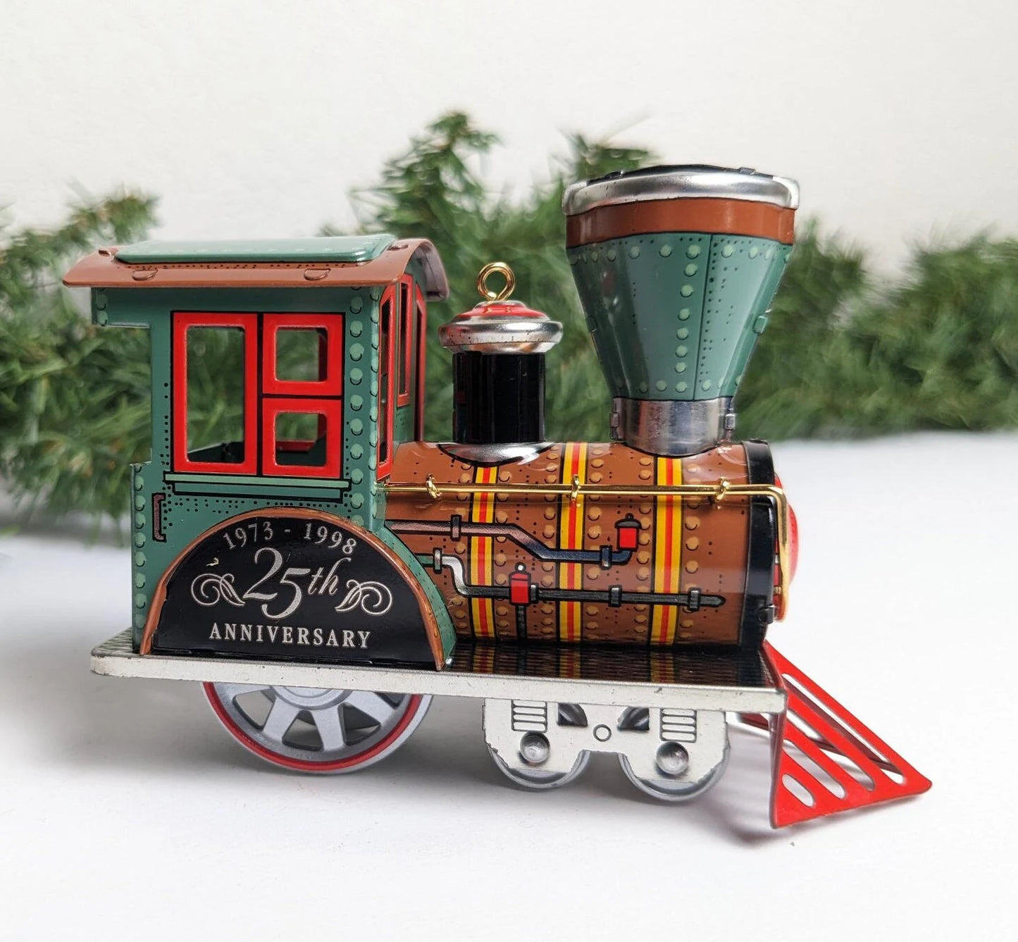 Vintage Hallmark Tin Locomotive Christmas Train Ornament