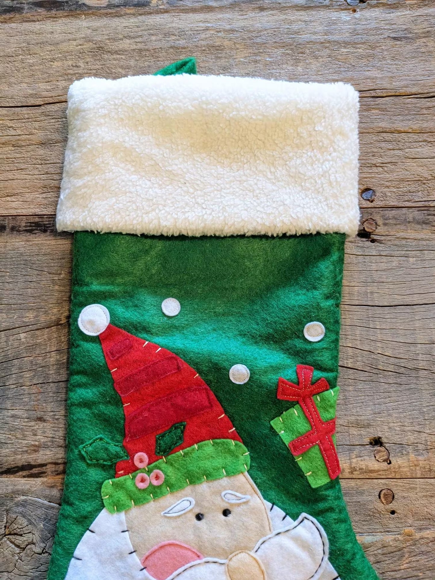 Green Santa Claus Christmas Stocking