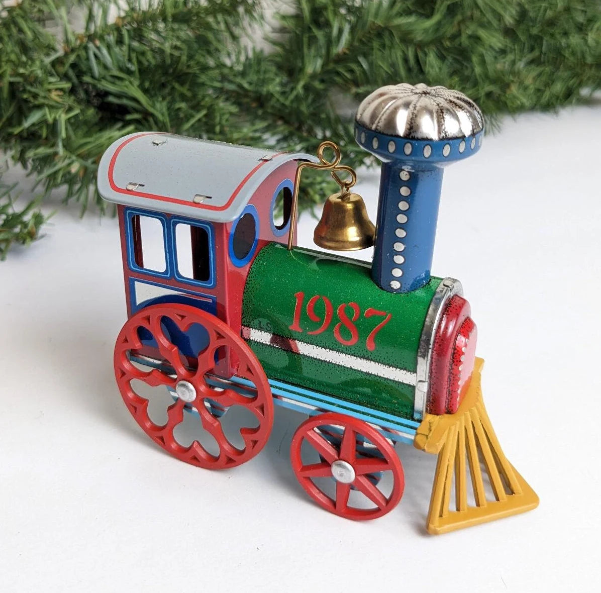 Vintage Hallmark Tin Locomotive Christmas Ornament