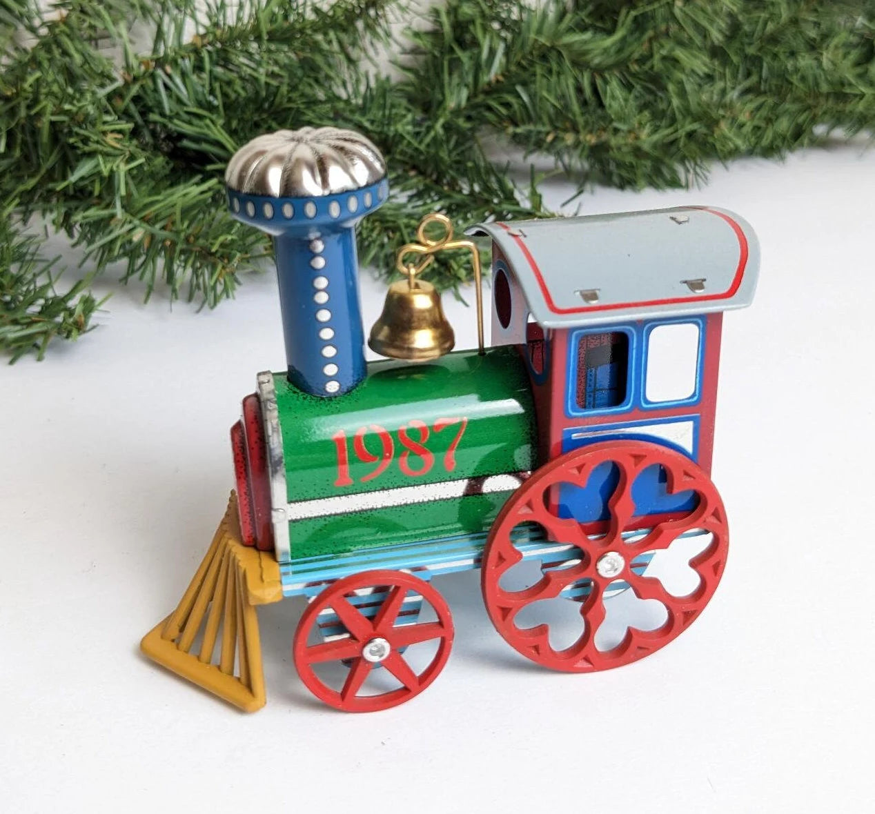 Vintage Hallmark Tin Locomotive Christmas Ornament