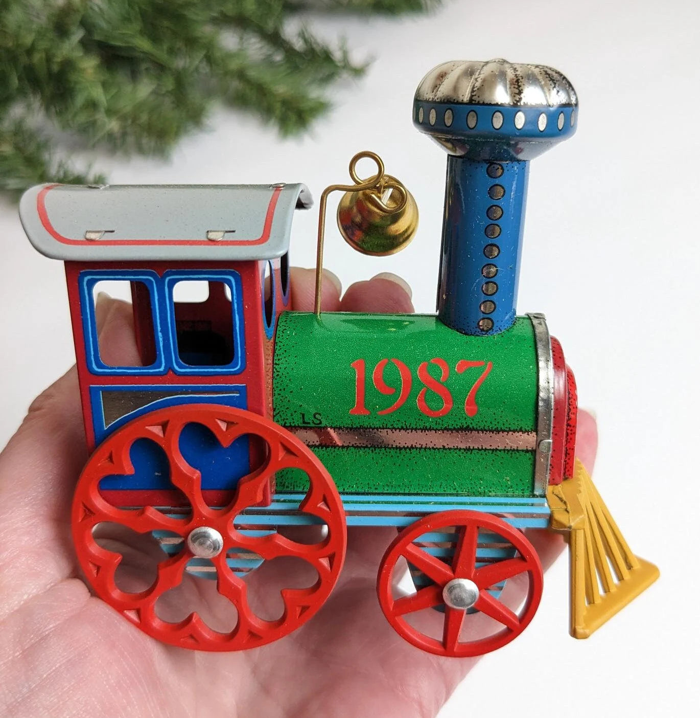 Vintage Hallmark Tin Locomotive Christmas Ornament