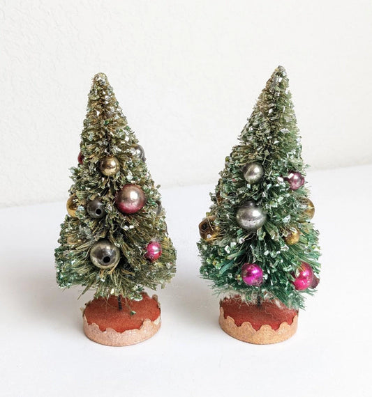 Vintage Bottle Brush Christmas Trees Made in Japan