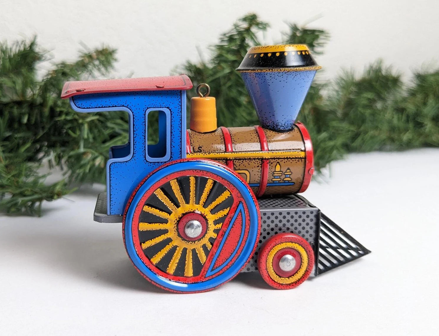 Vintage Hallmark Tin Locomotive Christmas Ornament