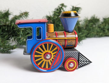 Vintage Hallmark Tin Locomotive Christmas Ornament