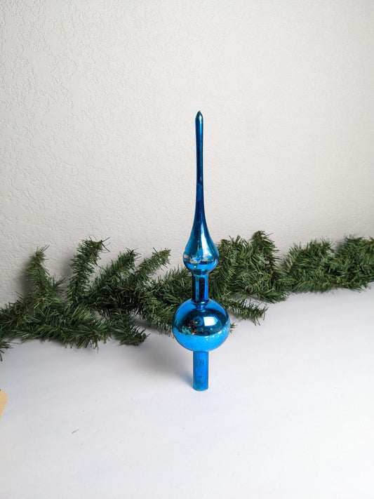 Vintage Blue Finial Christmas Tree Topper