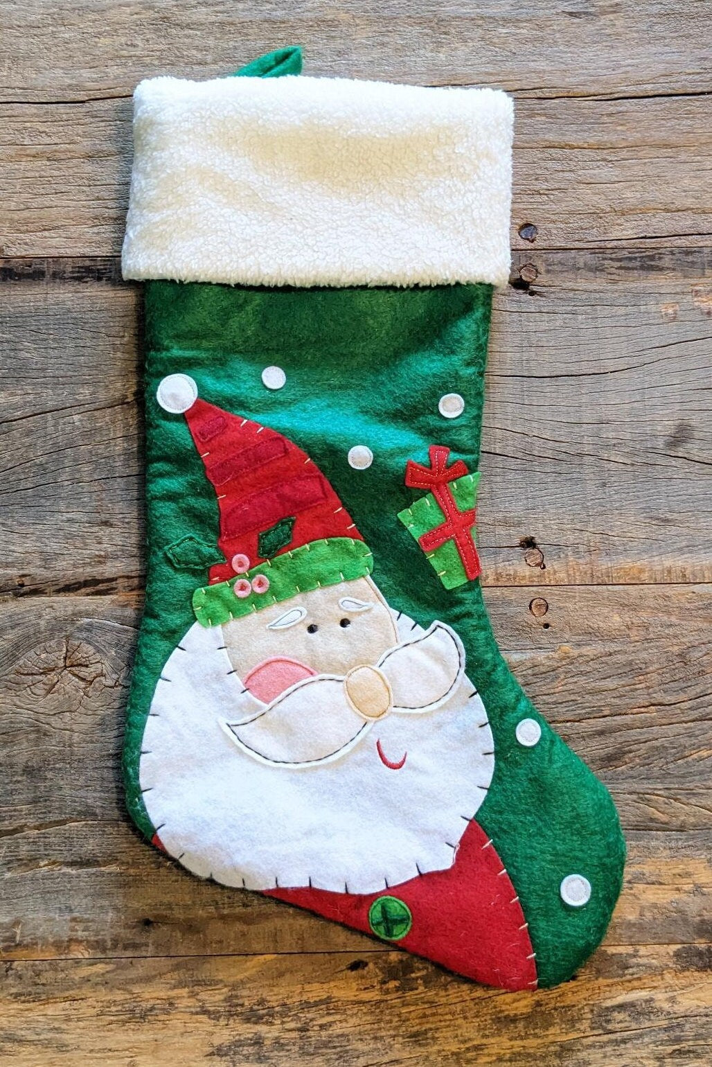 Green Santa Claus Christmas Stocking