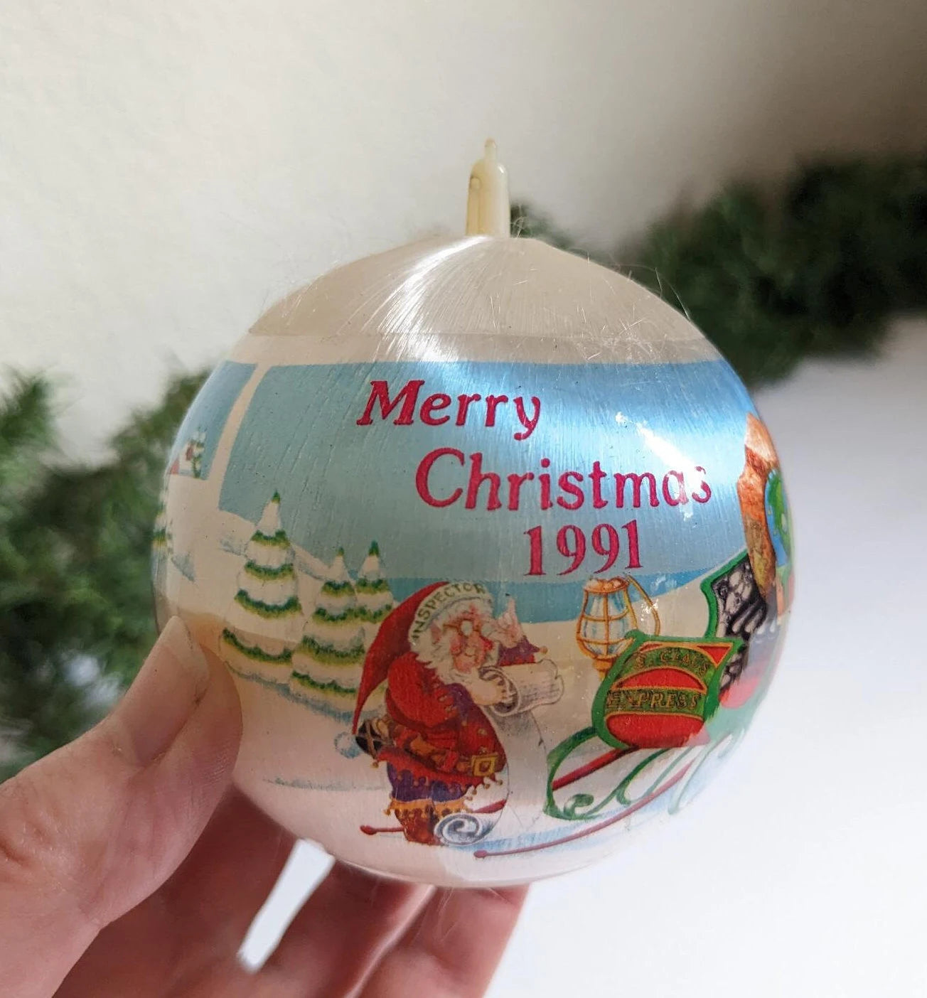 Vintage 1991 Christmas Memories Santa Sleigh Ornament