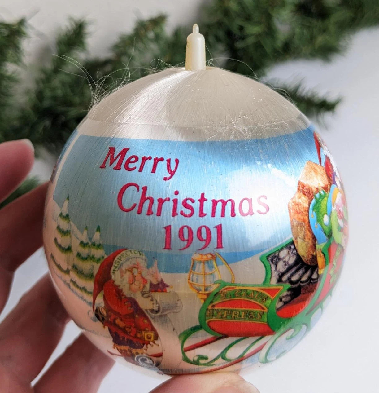 Vintage 1991 Christmas Memories Santa Sleigh Ornament