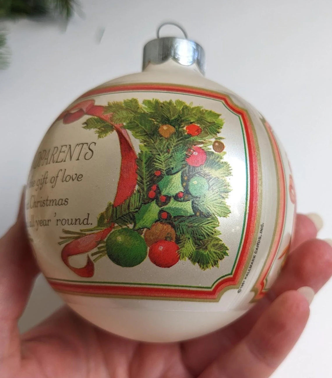 Vintage 1981 Hallmark Grandparents Christmas Ornament