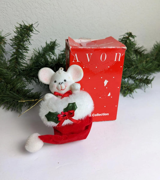 Vintage Avon Peek-A-Boo Mouse Christmas Ornament