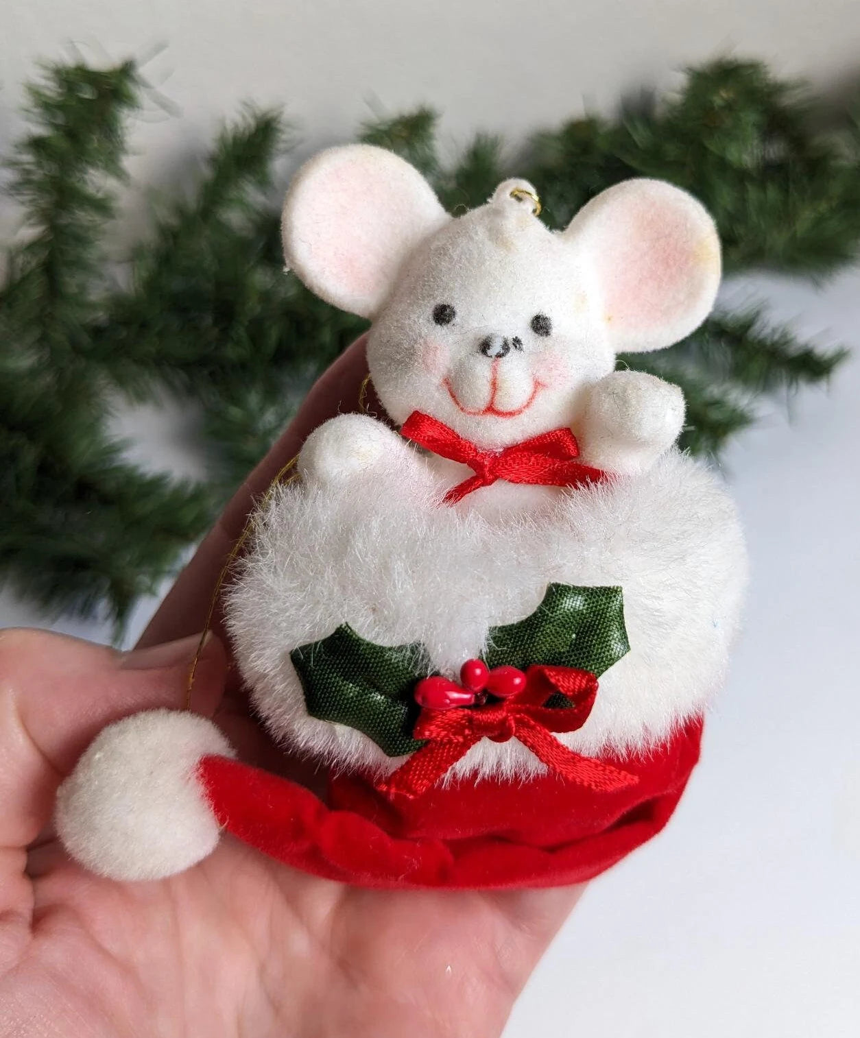 Vintage Avon Peek-A-Boo Mouse Christmas Ornament