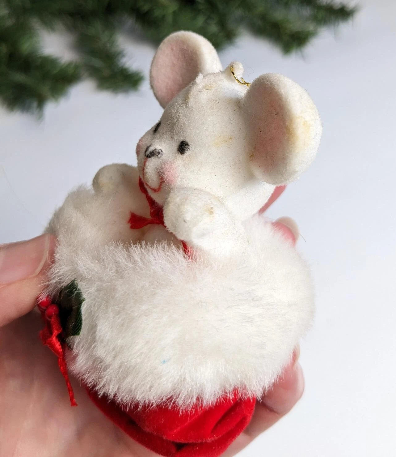 Vintage Avon Peek-A-Boo Mouse Christmas Ornament