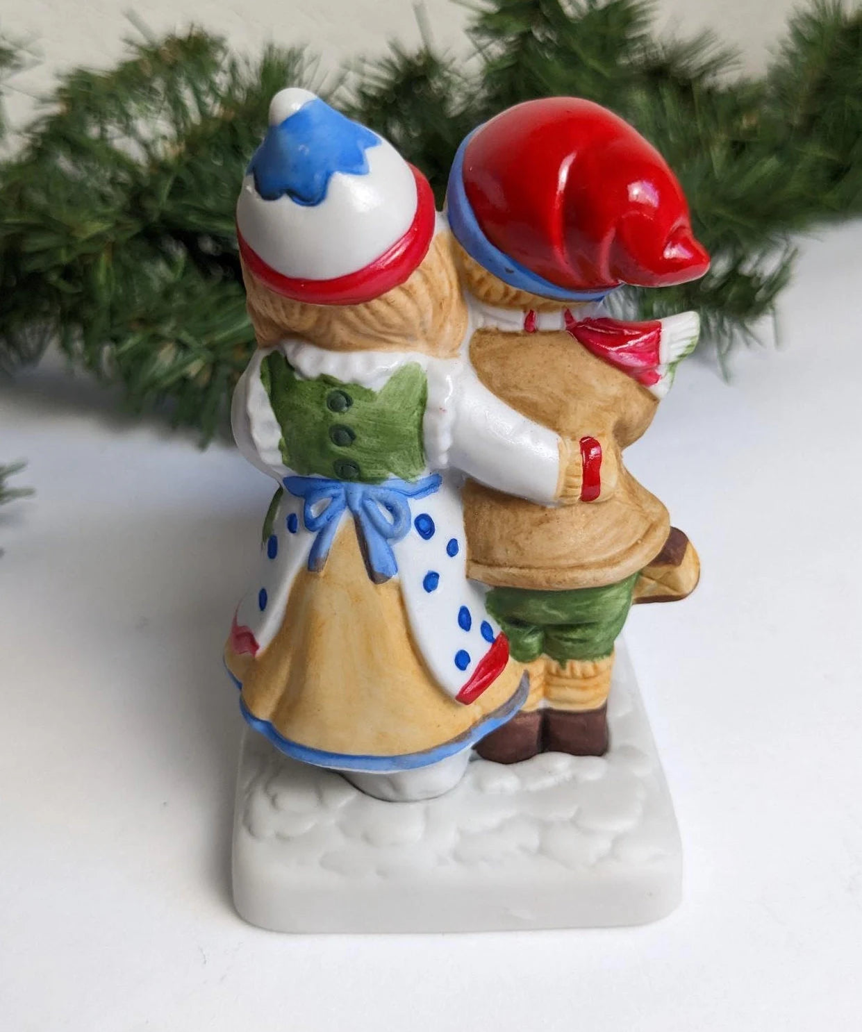 Vintage 1982 Caroling Couple Christmas Candle Holder