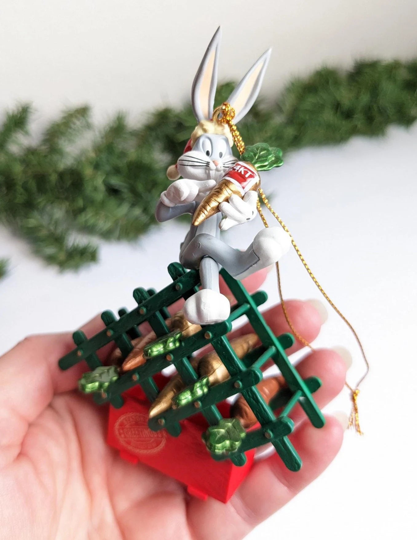 Vintage 1995 Looney Tunes Bugs Bunny Christmas Ornament