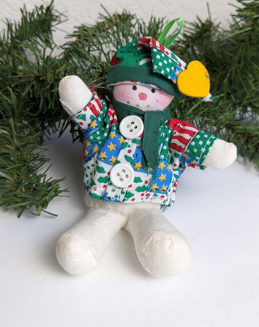 Vintage Soft Plush Stuffed Animal Christmas Ornaments