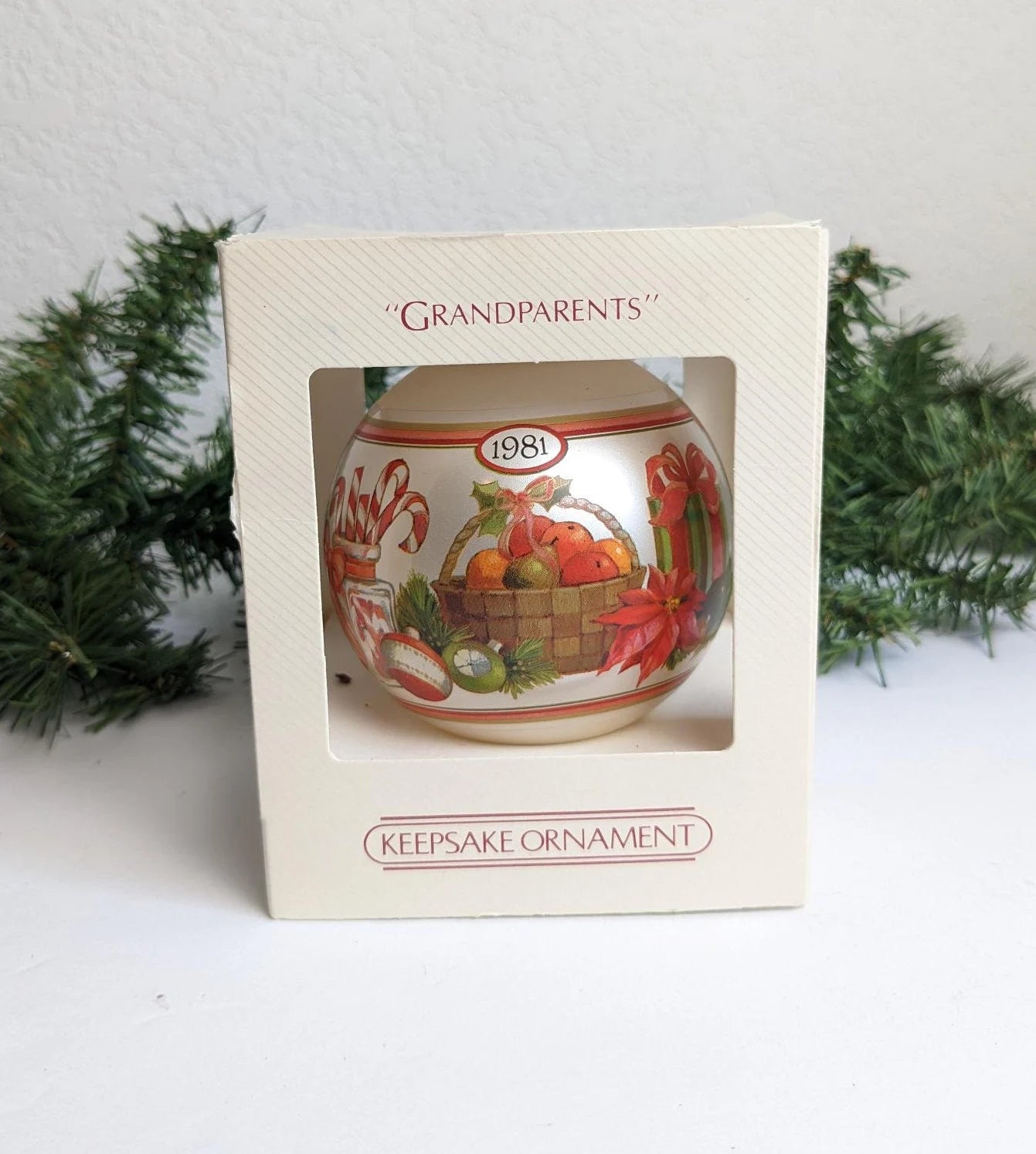 Vintage 1981 Hallmark Grandparents Christmas Ornament