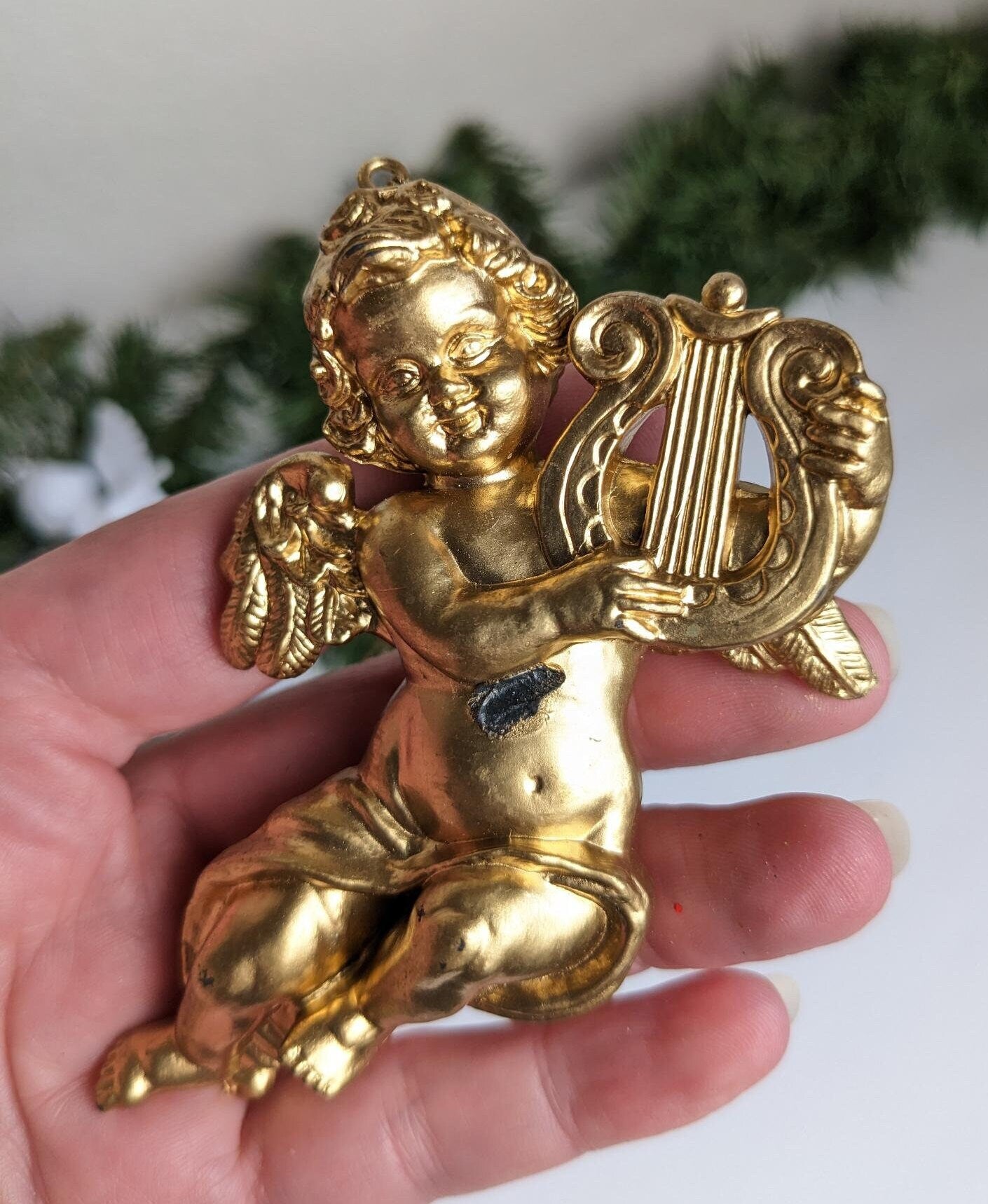 Cherub Vintage Musical Christmas Ornament