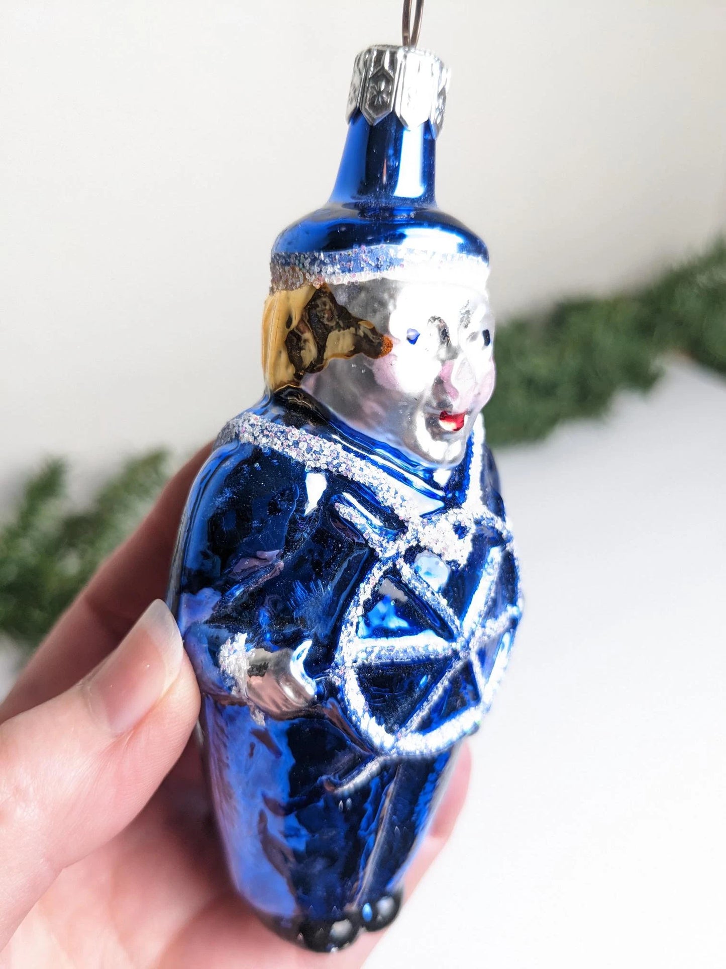 Vintage Sailor Blown Glass Christmas Ornament