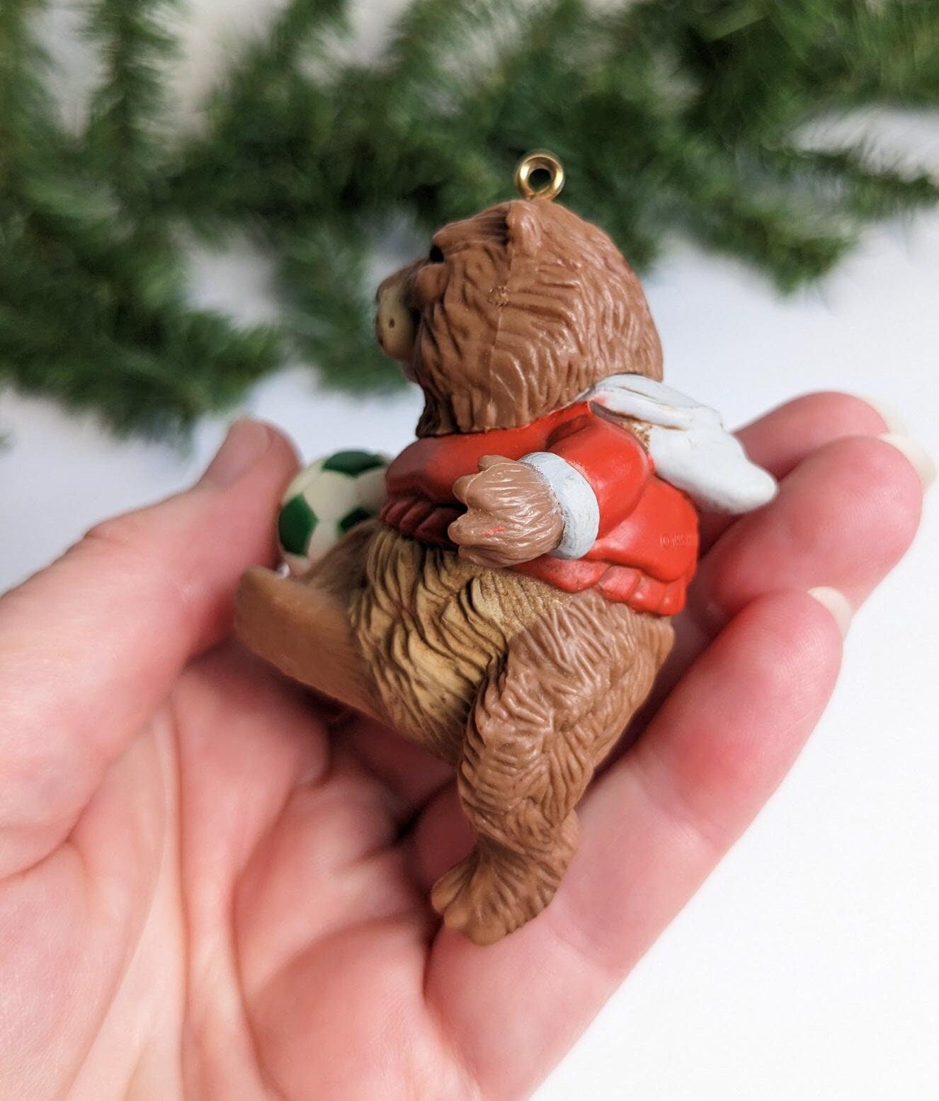 Vintage Soccer Beaver Christmas Ornament