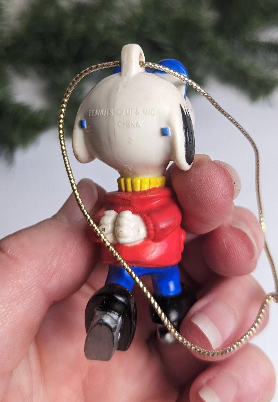 Vintage Peanuts Ice Skating Snoopy Christmas Ornament