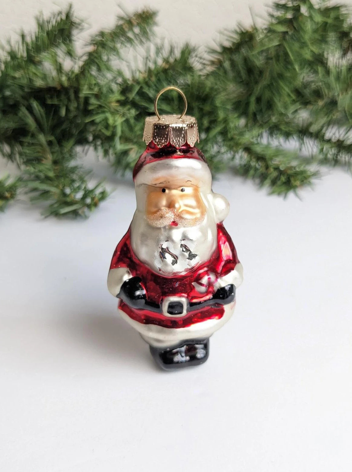 Vintage Santa Claus Blown Glass Christmas Ornament