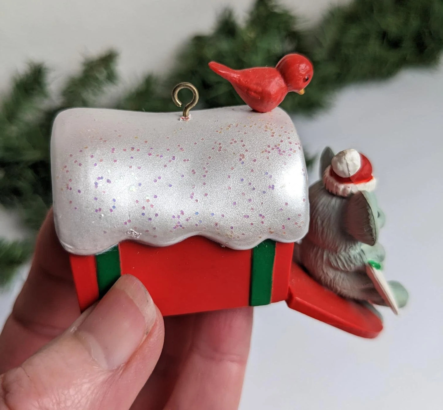 Vintage Special Mouse Delivery Christmas Ornament