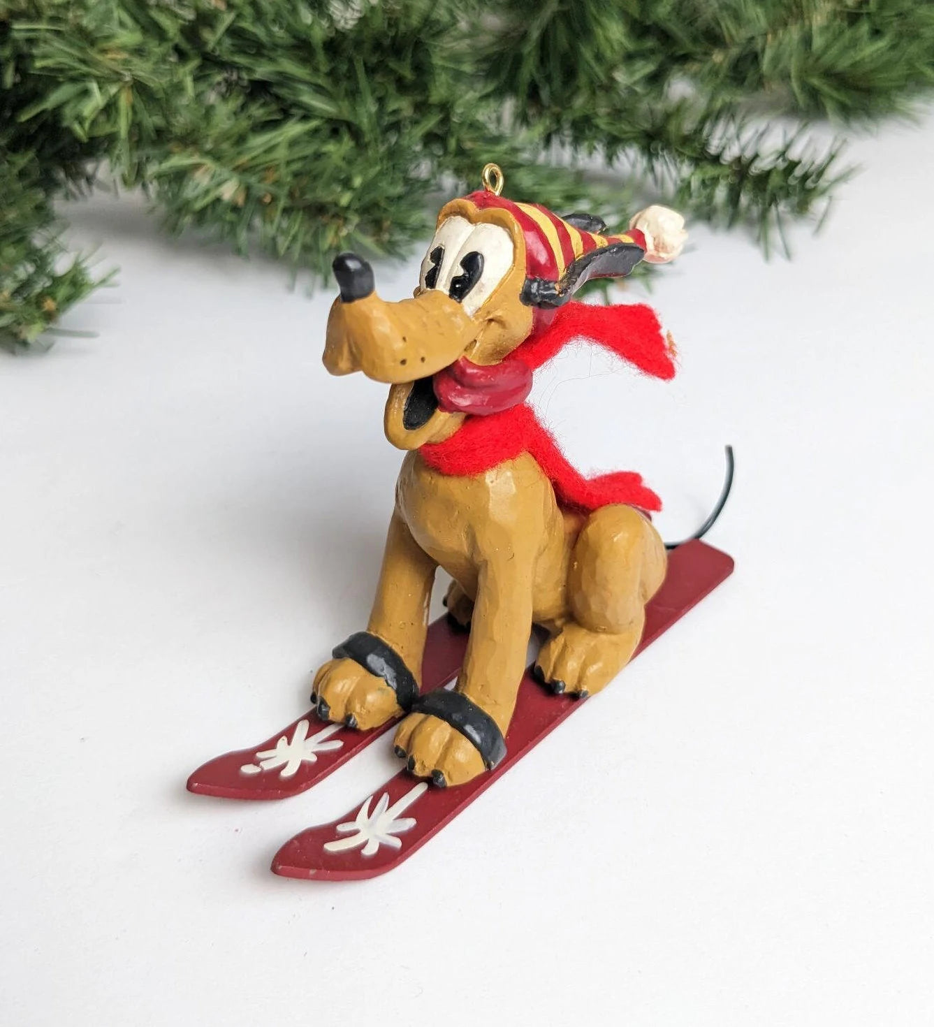 Vintage Disney Skiing Pluto Christmas Ornament