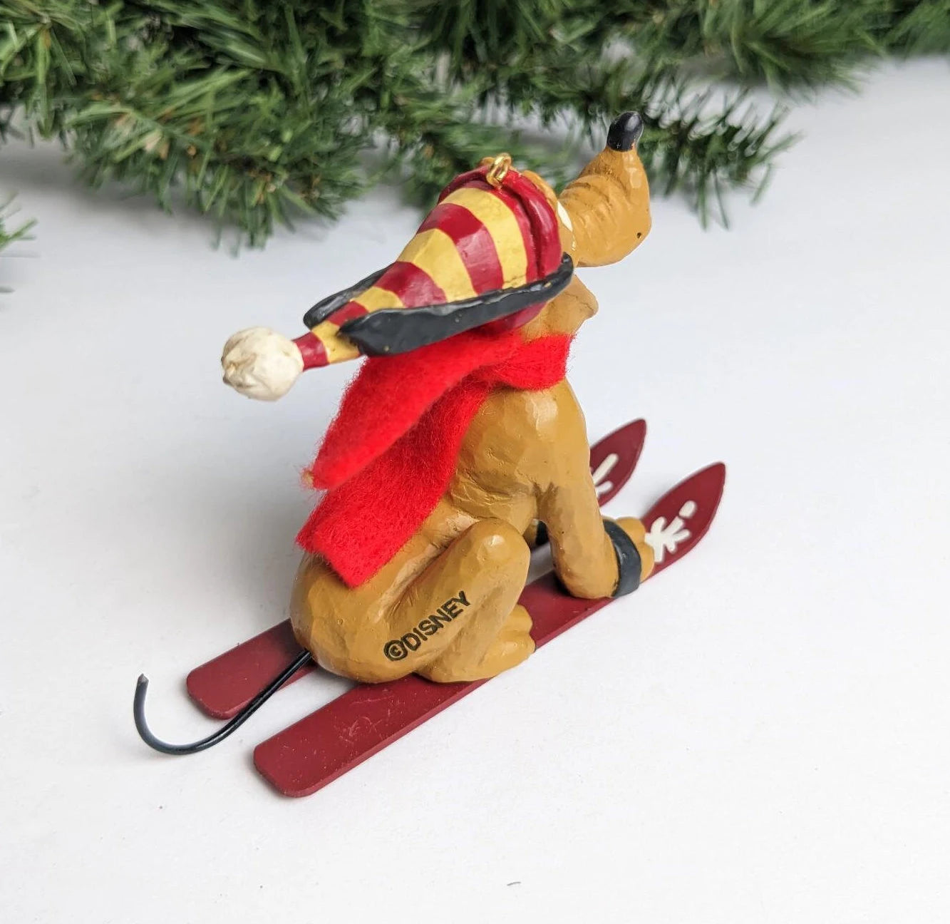 Vintage Disney Skiing Pluto Christmas Ornament