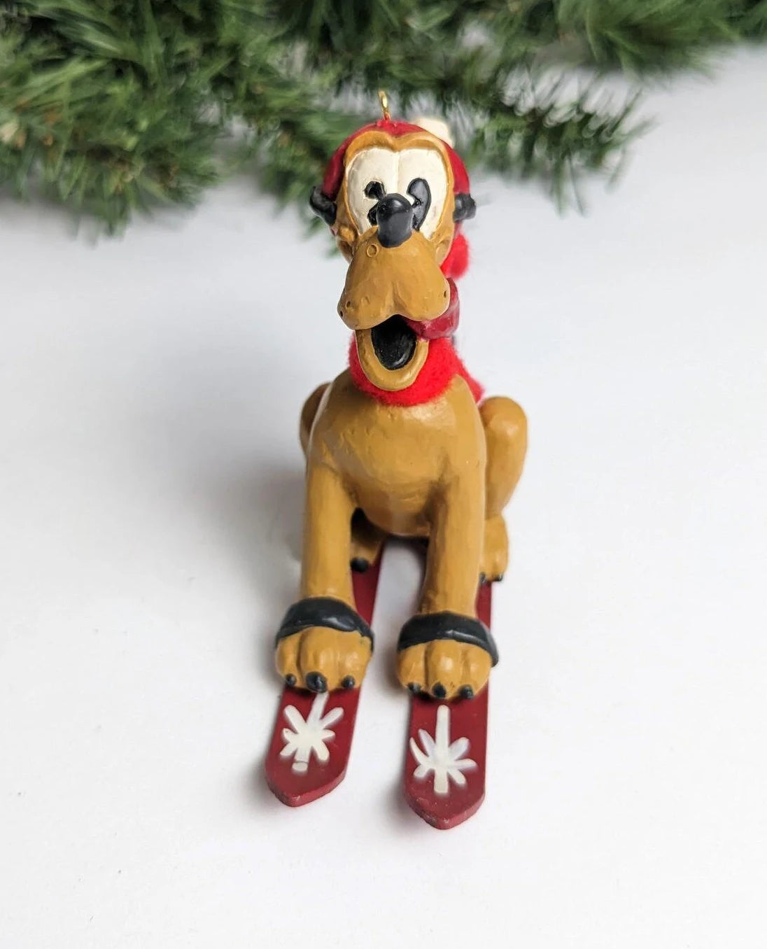 Vintage Disney Skiing Pluto Christmas Ornament