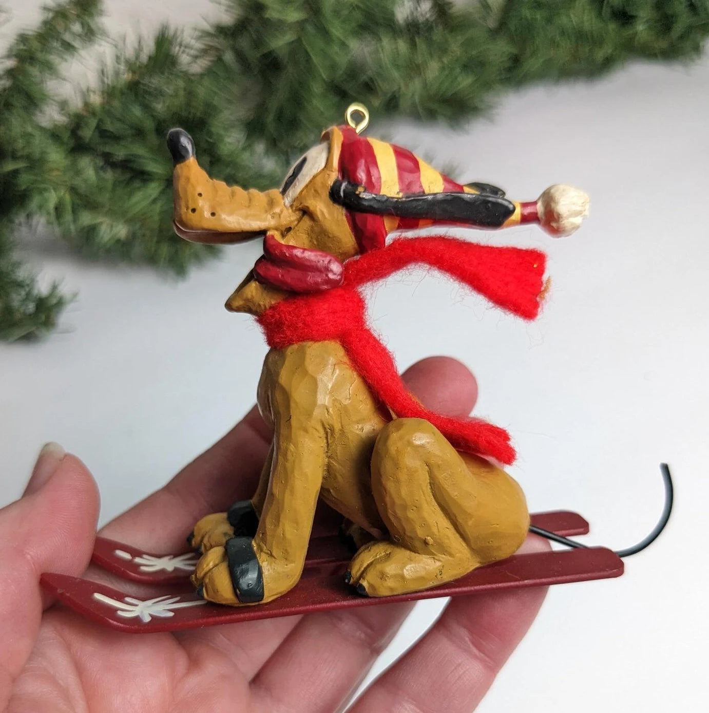 Vintage Disney Skiing Pluto Christmas Ornament