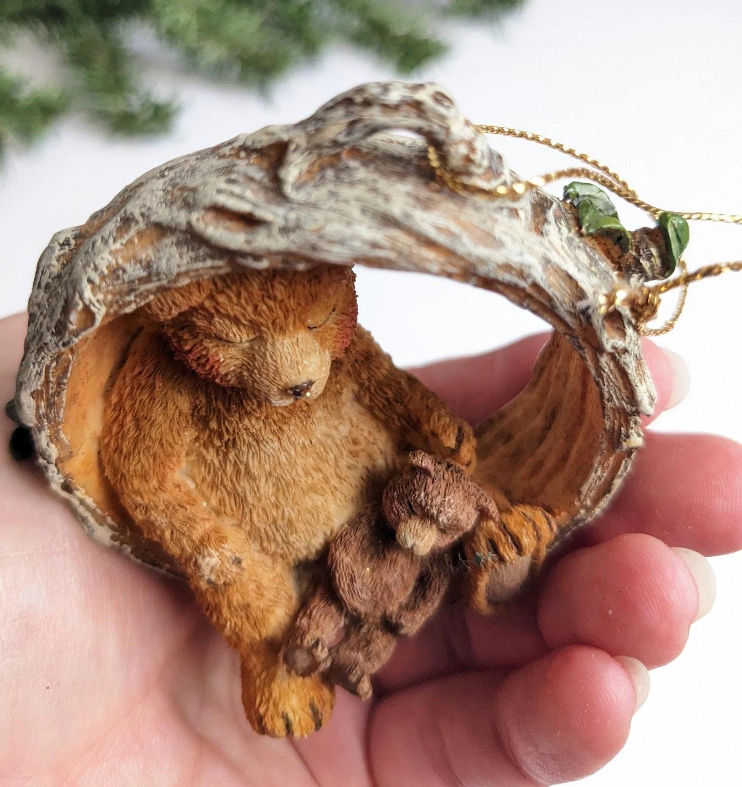 Sleeping Bear Mama & Cubs Vintage Christmas Ornament