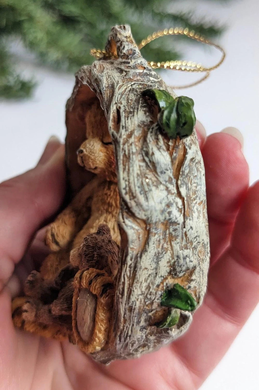 Sleeping Bear Mama & Cubs Vintage Christmas Ornament