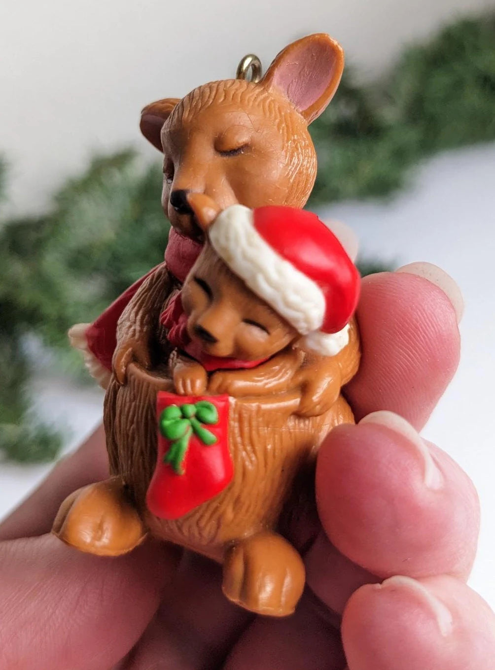 Vintage Hoppy Holidays Kangaroo Christmas Ornament