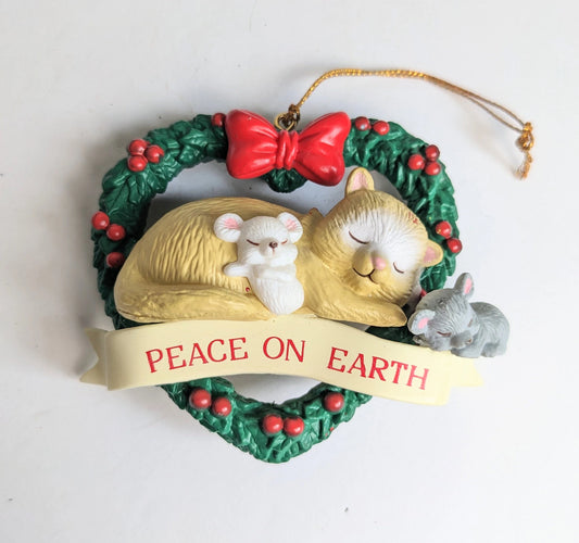 Vintage Peace on Earth Christmas Ornament