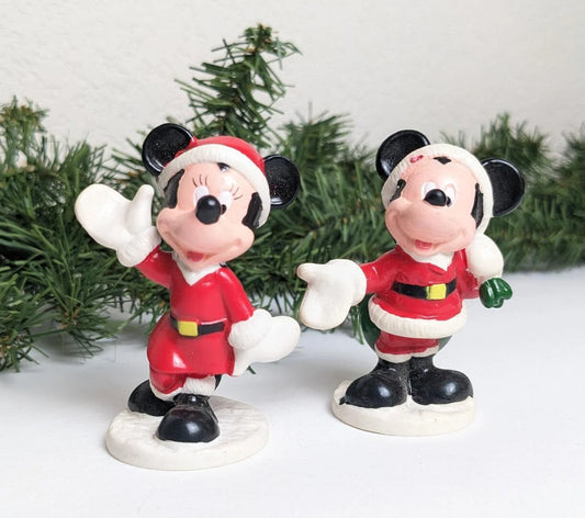 Vintage Mickey Mouse & Minnie Mouse Christmas Figurines