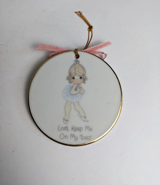 Vintage Precious Moments Ballerina Christmas Ornament